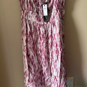 Pink and White Patterned Dress